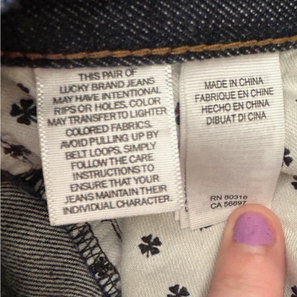 Lucky Brand Premium Denim 363 Straight Leg Deep Blue Distressed Jeans 38 x 32 - Picture 7 of 11